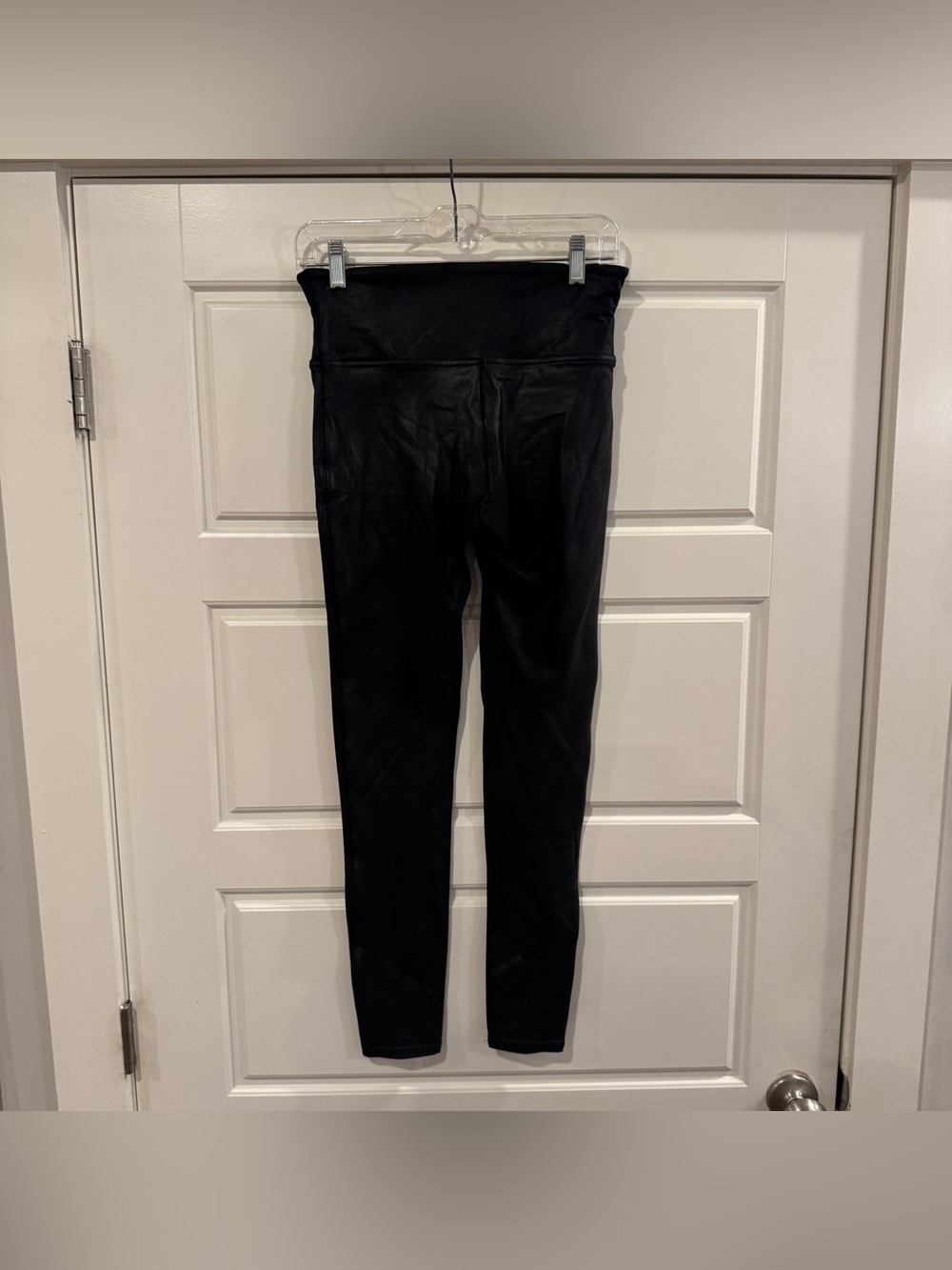 Spanx 2437 Faux Leather Leggings Black Women’s Size Large - Picture 2 of 4